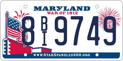MD license plate 8BI9749