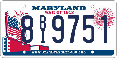 MD license plate 8BI9751