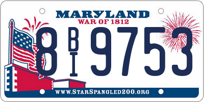 MD license plate 8BI9753