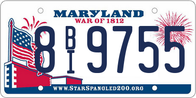 MD license plate 8BI9755