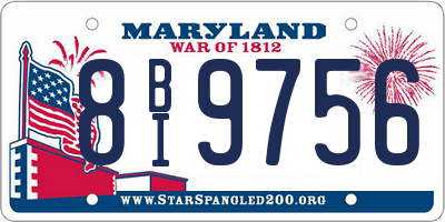 MD license plate 8BI9756