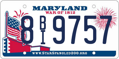 MD license plate 8BI9757
