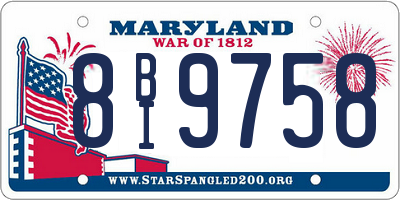 MD license plate 8BI9758