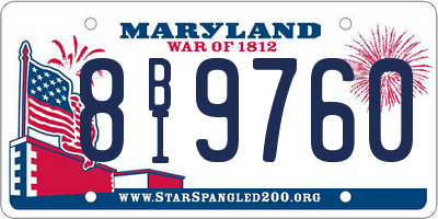 MD license plate 8BI9760