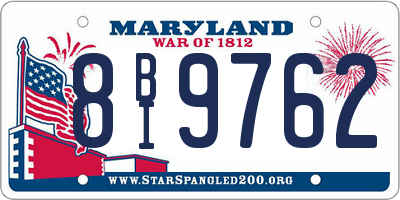 MD license plate 8BI9762