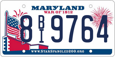 MD license plate 8BI9764