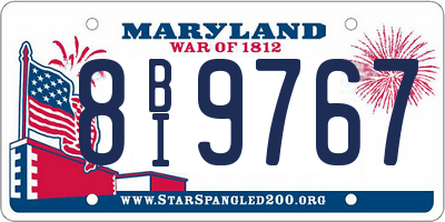 MD license plate 8BI9767