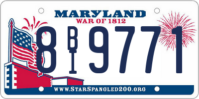 MD license plate 8BI9771