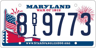 MD license plate 8BI9773