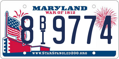 MD license plate 8BI9774