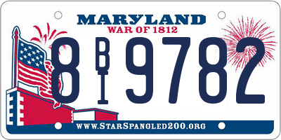 MD license plate 8BI9782