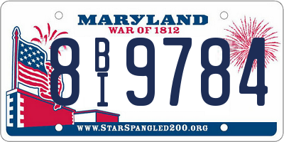 MD license plate 8BI9784