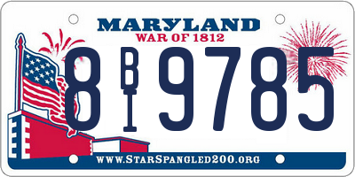MD license plate 8BI9785