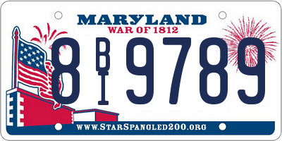 MD license plate 8BI9789