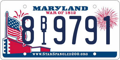 MD license plate 8BI9791