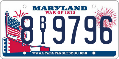 MD license plate 8BI9796