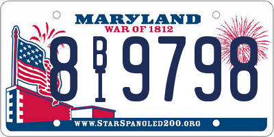 MD license plate 8BI9798