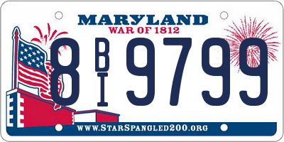 MD license plate 8BI9799