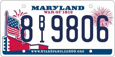 MD license plate 8BI9806