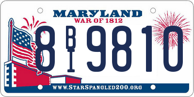 MD license plate 8BI9810