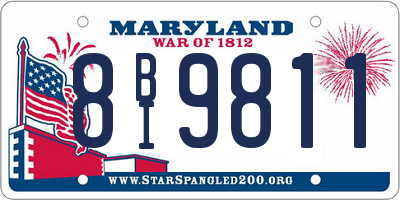MD license plate 8BI9811