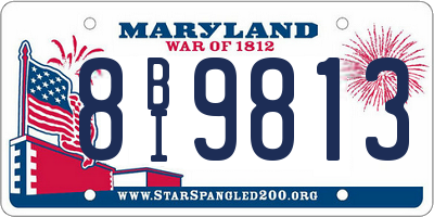 MD license plate 8BI9813