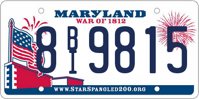 MD license plate 8BI9815