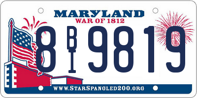 MD license plate 8BI9819