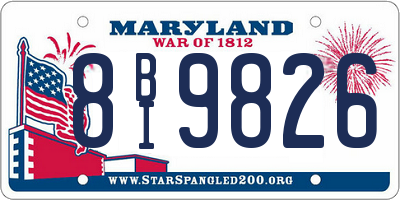 MD license plate 8BI9826