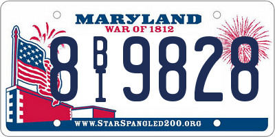 MD license plate 8BI9828