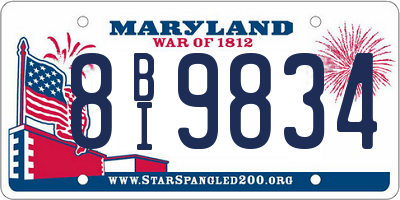 MD license plate 8BI9834