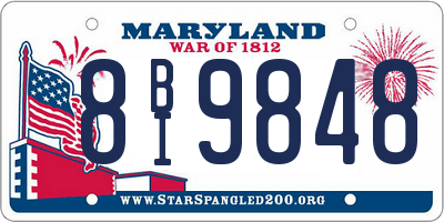 MD license plate 8BI9848