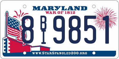 MD license plate 8BI9851