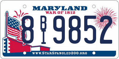MD license plate 8BI9852