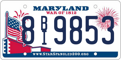 MD license plate 8BI9853
