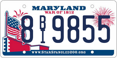 MD license plate 8BI9855