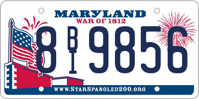 MD license plate 8BI9856