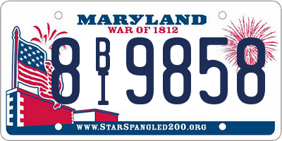 MD license plate 8BI9858