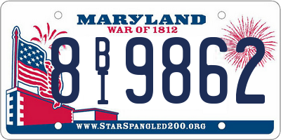 MD license plate 8BI9862