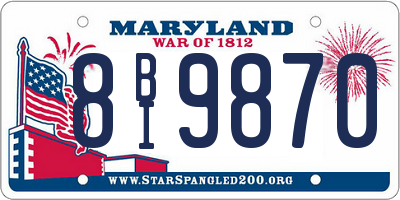 MD license plate 8BI9870