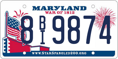 MD license plate 8BI9874