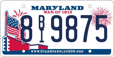 MD license plate 8BI9875