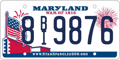 MD license plate 8BI9876