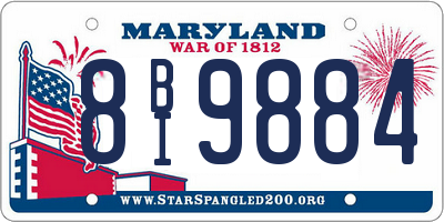 MD license plate 8BI9884