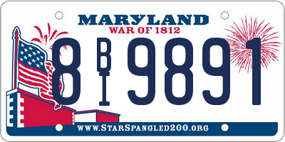 MD license plate 8BI9891