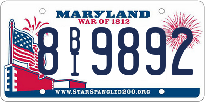 MD license plate 8BI9892