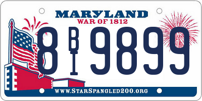 MD license plate 8BI9899