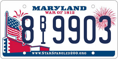MD license plate 8BI9903