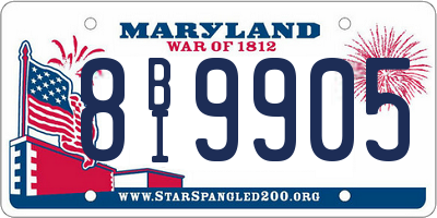 MD license plate 8BI9905