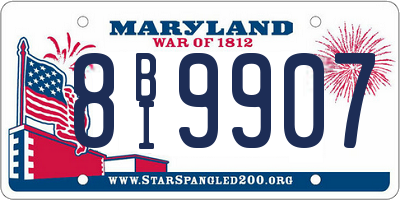 MD license plate 8BI9907